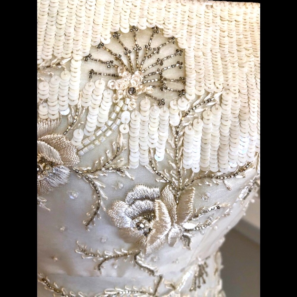 Lazaro Couture Silk Organza Bridal Gown Street Sz 6/Label 10 - Picture 10 of 12